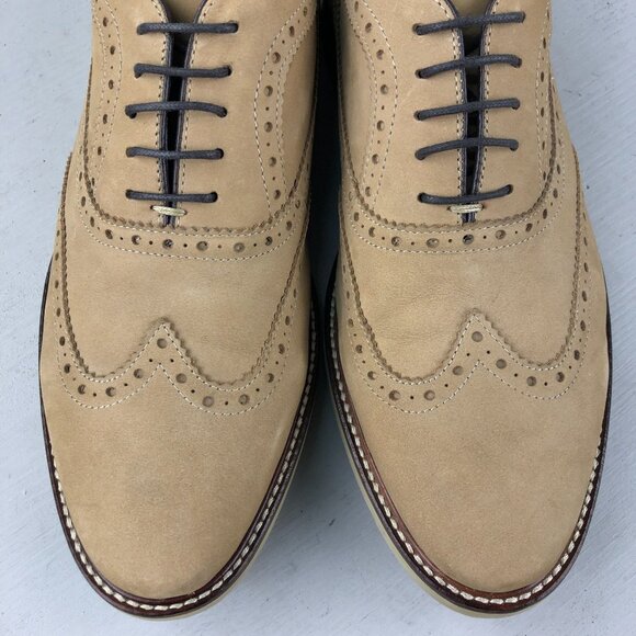 RUSH by Gordon Rush Men's Size 9 Jarvis Tan Brown Genuine Leather Oxford Shoes - Picture 5 of 13